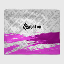 Плед флисовый Sabaton rock legends: символ сверху, цвет: 3D-велсофт