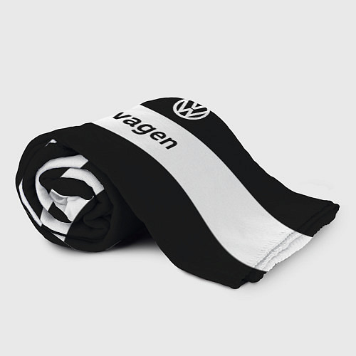 Плед Фольцваген - черный и белый / 3D-Велсофт – фото 2