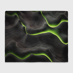 Плед флисовый Green black texture, цвет: 3D-велсофт