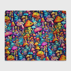 Плед флисовый Кислотные психоделические грибы, цвет: 3D-велсофт