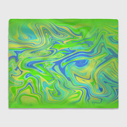 Плед флисовый Неоновая абстракция волны, цвет: 3D-велсофт