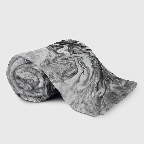 Плед Черно-белая мраморная абстракция / 3D-Велсофт – фото 2
