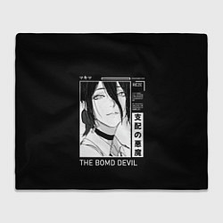 Плед флисовый Резе модель - Человек бензопила, цвет: 3D-велсофт