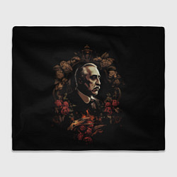 Плед флисовый Портрет Дон Вито Корлеоне, цвет: 3D-велсофт
