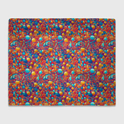 Плед флисовый Разноцветные пузырики узор, цвет: 3D-велсофт