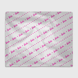 Плед флисовый Барби паттерн - логотип и сердечки, цвет: 3D-велсофт