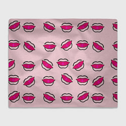 Плед флисовый Силуэт губы, цвет: 3D-велсофт