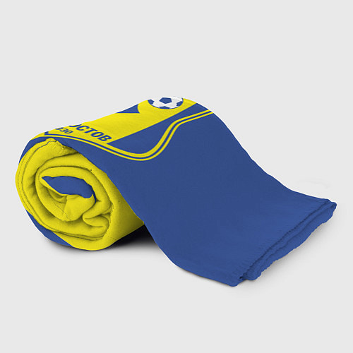Плед ФК Ростов - жёлто синие / 3D-Велсофт – фото 2