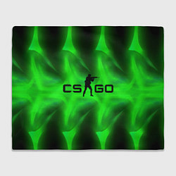 Плед флисовый CSGO green logo, цвет: 3D-велсофт