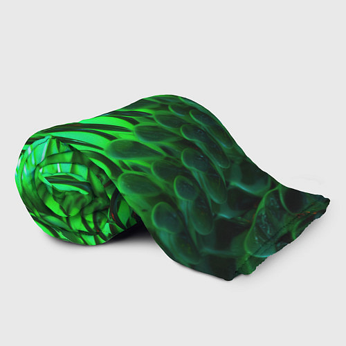 Плед Зеленая объемная текстура / 3D-Велсофт – фото 2