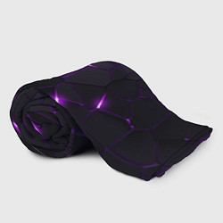 Плед флисовый Неоновые плиты с фиолетовым свечением, цвет: 3D-велсофт — фото 2
