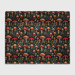 Плед флисовый Сказочные грибы мухоморы паттерн, цвет: 3D-велсофт