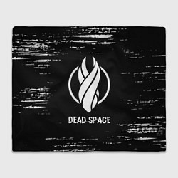 Плед флисовый Dead Space glitch на темном фоне, цвет: 3D-велсофт