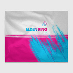 Плед флисовый Elden Ring neon gradient style: символ сверху, цвет: 3D-велсофт