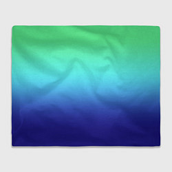 Плед флисовый Градиент зелёно-синий, цвет: 3D-велсофт
