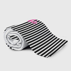 Плед флисовый Барби - белый и черные полосы, цвет: 3D-велсофт — фото 2
