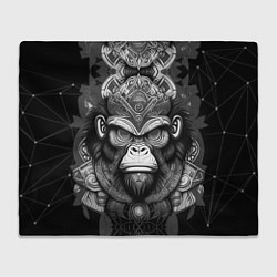 Плед флисовый Кинг Конг король обезьян на фоне созвездия, цвет: 3D-велсофт