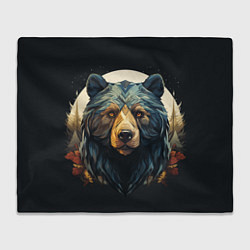 Плед флисовый Арт осенний медведь, цвет: 3D-велсофт