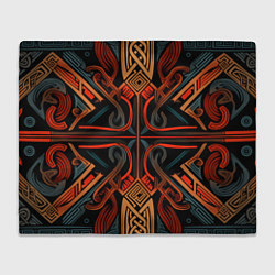 Плед флисовый Орнамент в скандинавском стиле, цвет: 3D-велсофт