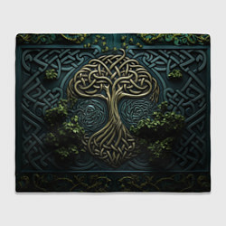 Плед флисовый Дерево друидов, цвет: 3D-велсофт