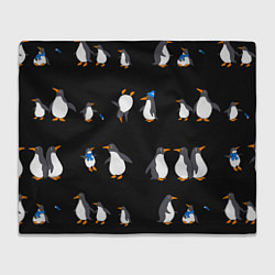 Плед флисовый Веселая семья пингвинов, цвет: 3D-велсофт