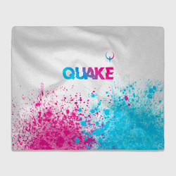 Плед флисовый Quake neon gradient style посередине, цвет: 3D-велсофт