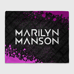 Плед флисовый Marilyn Manson rock legends по-горизонтали, цвет: 3D-велсофт
