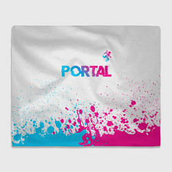 Плед флисовый Portal neon gradient style посередине, цвет: 3D-велсофт