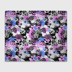 Плед флисовый Multicolored wild cats, цвет: 3D-велсофт