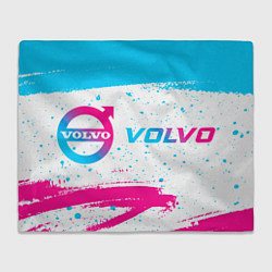 Плед флисовый Volvo neon gradient style по-горизонтали, цвет: 3D-велсофт