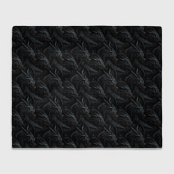 Плед флисовый Черные драконы паттерн, цвет: 3D-велсофт