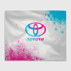 Плед флисовый Toyota neon gradient style, цвет: 3D-велсофт