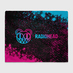 Плед флисовый Radiohead - neon gradient по-горизонтали, цвет: 3D-велсофт