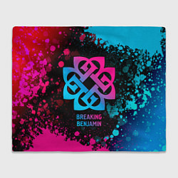 Плед флисовый Breaking Benjamin - neon gradient, цвет: 3D-велсофт