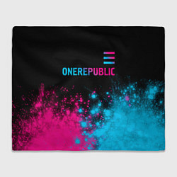 Плед флисовый OneRepublic - neon gradient посередине, цвет: 3D-велсофт