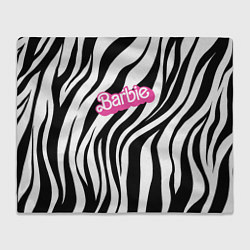 Плед флисовый Ретро Барби - паттерн полосок зебры, цвет: 3D-велсофт