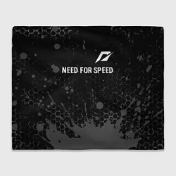Плед флисовый Need for Speed glitch на темном фоне посередине, цвет: 3D-велсофт