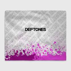 Плед флисовый Deftones rock legends посередине, цвет: 3D-велсофт