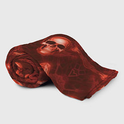 Плед флисовый Красные черепа и кости, цвет: 3D-велсофт — фото 2