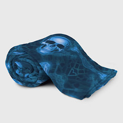 Плед флисовый Синие черепа и кости, цвет: 3D-велсофт — фото 2