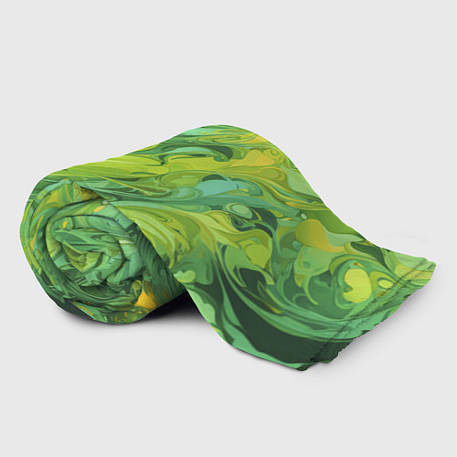 Плед Зелено желтая краска / 3D-Велсофт – фото 2