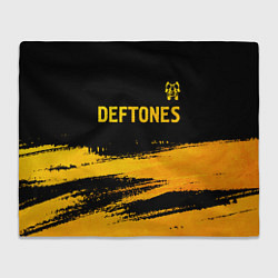 Плед флисовый Deftones - gold gradient посередине, цвет: 3D-велсофт