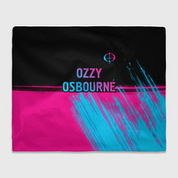 Плед флисовый Ozzy Osbourne - neon gradient посередине, цвет: 3D-велсофт