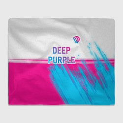 Плед флисовый Deep Purple neon gradient style посередине, цвет: 3D-велсофт