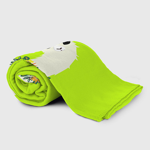 Плед Летняя лама - альпака в венке / 3D-Велсофт – фото 2