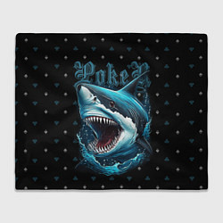 Плед флисовый Акула покера, цвет: 3D-велсофт