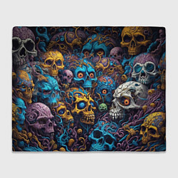 Плед флисовый Psy skulls, цвет: 3D-велсофт