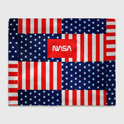 Плед флисовый NASA usa space logo, цвет: 3D-велсофт