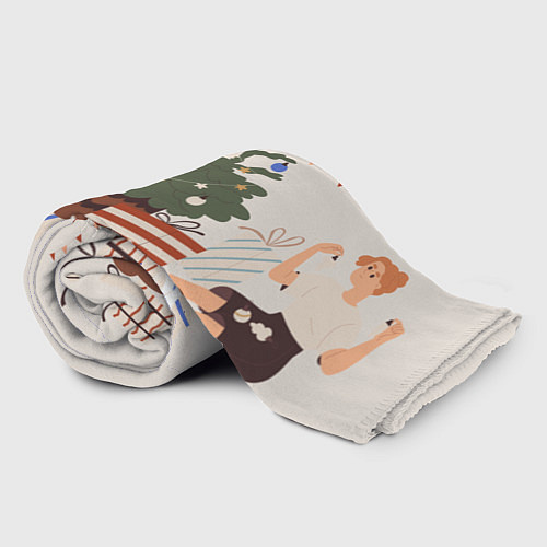 Плед Семья наряжает ёлку / 3D-Велсофт – фото 2