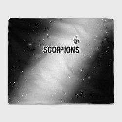 Плед флисовый Scorpions glitch на светлом фоне посередине, цвет: 3D-велсофт